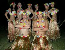 Hawaiian hula dance costume Adult hula suit 80 cm thick hula color hula 6-piece set