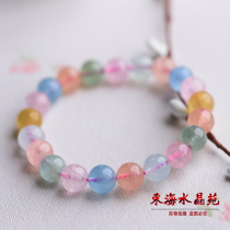 Natural Brazilian Morganite Bracelet Collection Rare Womens Morgan Stone Hand with Ocean Blue Treasure