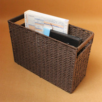 Hand-woven storage basket book storage box newspaper storage box sundries storage basket office document preparation frame