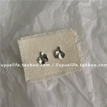 hellojune body 925 silver irregularly twisted sheet earrings