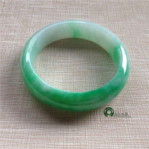 Myanmar natural old pit A cargo Jade jade bracelet ice glutinous seed Zhengyang green jade bracelet with certificate KC408