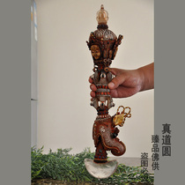 Fine drop magic pestle Nepal pure silver gilt gemstone Natural crystal five-stock Vajra Vajra peg