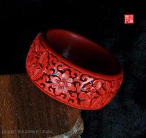 Yanjing eight must gifts non-legacy old goods natural lacquer lacquerware clear red handmade lacquer Tuanhua old princess bracelet