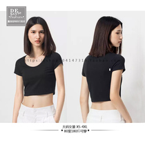 Pure cotton plus size AA tight-fitting short slim-fitting umbilical high waist round neck short-sleeved t-shirt Summer short-sleeved bottoming shirt top