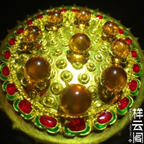Sakyamuni Buddhas Eye Beads {Yellow} Open Pagoda Kawu Box 8MM Large
