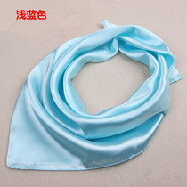 Professional square scarf performance men and women light blue small square scarf flight attendant bank Hotel summer and autumn silk scarves can be printed L0GO
