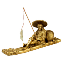 Juyuan Pavilion Brass Jiang Taigong Fishing Old Man Characters Fishing Home Craft Shop Opening Gifts