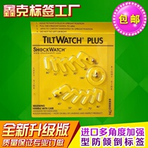 TiltWatch plus multi-angle anti-tilt display label reinforced anti-tipping display label