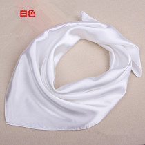 Water painting silk scarf performance pure white small square towel stewardess bank hotel spring summer and autumn monochrome scarf can be printed L0GO