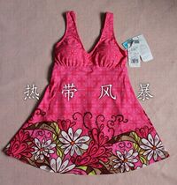 Brand number hand spa polybreasted conserved lean swimsuit woman one-piece dress 12106-1 Mei red parquet
