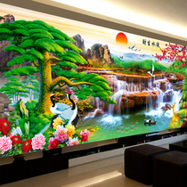 5d Diamond painting flowing water to make money full of diamond embroidery stick cross stitch welcome pine 2017 new living room landscape landscape