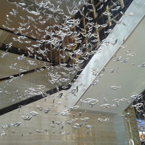 Hotel atrium pendant electroplating resin fish restaurant aerial decorations hanging ornaments Creative Group fish Home Soft