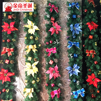 Christmas decorations Christmas decorations Rattan Bow Pine Ceces Christmas Flower Teng Scene Decoration