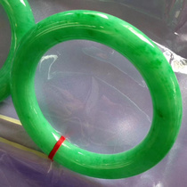 Natural jade bracelet green ice glutinous seed A goods old pit Myanmar full green emperor green jade bracelet children
