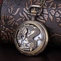 Mid-China Wind nostalgic old Retro Grand Dragon engraving hollowed-out Waimeter for male and female students 8083