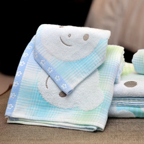 Double light towel cartoon cute bear double untwisted gauze face towel couple cotton soft face wash beauty