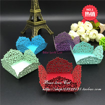 Foreign trade hot wedding dim sum support hollow lace chocolate paper holder wedding mini cake decoration pad 50 pieces