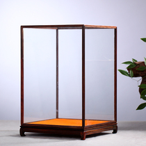 Glass cover ornaments dust cover old mahogany Buddha cover big red acid branch display box Antique cover can be customized