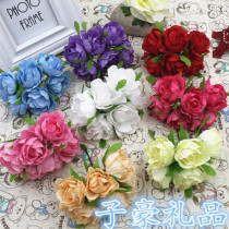 Rose Silk Flower Emulation Flower Fake Flowers DIY Flower Flowers Ring bouquet Filmed Background Decoration Flowers 3 5 Yuan 6 Dove