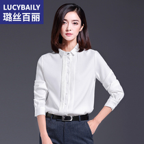 High-end white chiffon shirt womens long-sleeved professional shirt casual 2021 spring and autumn new fashion temperament top