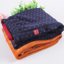 Allen Snow Youth Mens Autumn Winter Plus Suede Thickened Pure Cotton High Waist Students Warm Pants Wool Pants Gold Suede Winter