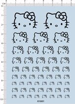 01001-7E15 - Hello Kitty Mirror Model Car Water Sticker