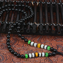 Hand-woven high-grade jade necklace lanyard natural jade with beads black agate sling crystal rope pendant