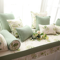 Bay window mat Window sill mat custom Tatami mat Balcony bedroom cushion pastoral thickened sponge sofa mat custom
