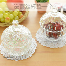 Korean transparent crystal raindrops glass storage tank box Sugar Cup jewelry box snack box change key tank