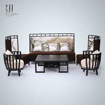 New Chinese sofa combination modern Chinese furniture solid wood Zen living room full three sales office Model Room