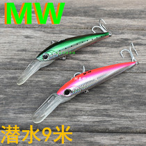 MW trolling minnow 180MM 95g with No. 5 three hooks deep sea big minnow fake bait diving 7 to 9 meters