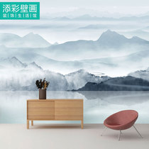 5d mural atmosphere HD seamless wall cloth wall decorative wall cloth ancient wind landscape wallpaper Chinese style dormitory