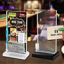 Advanced double-sided display brand wine card menu card with business card slot table card stand acrylic table card table card