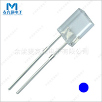 In-line LED lamp bead LED square lamp 2*5 * 7mm white hair blue transparent short foot boundless square blue light