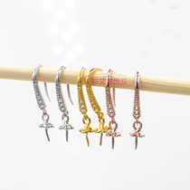 925 half silver hypoallergenic ear hook earrings diy handmade ear jewelry material silver earring accessories