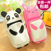 Korean stationery box stationery bag student pencil bag panda rabbit cute pencil box large capacity