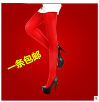 Spring and autumn wedding bride big red pantyhose bottoming socks thin section increase all-through meat anti-hook silk stockings summer