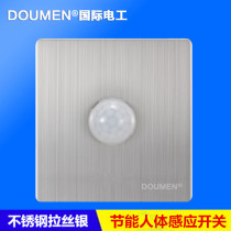International electrical stainless steel delay switch panel infrared sensor switch human body induction control switch board