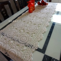  Creative crystal cotton thread hollow table mat handmade crochet table flag cover towel retro pastoral style wild coffee table cloth