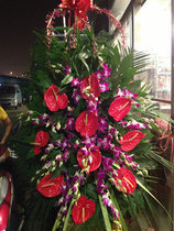 Shanghai opening flower basket celebration opening housewarming business singing congratulations on the whole Shanghai distribution flower basket opening flowers