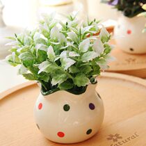 Retro simulation plant fake flower potted home living room green plant plastic flower ball small bonsai