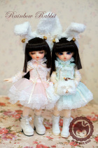 (喵 屋)Rainbow Rabbit 6 points YOSD Dress Rainbow Rabbit baby clothes 1 6BJD spot