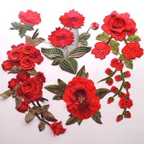 Flower cloth patch patch clothes pants denim fashion patch hole applique embroidery diy large rose patch