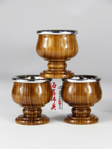 Haixin Buddha Buddhist utensils Primary color chicken wing wood stainless steel liner Water purification cup Holy water cup for cup Water cup