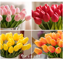 High Emulation PU Mini Feel Tulip Tulip Upscale Emulation Floral Wedding Flower Wedding home Decorative Fake Flowers Placed Floral
