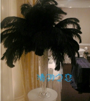 Black big ostrich feather wedding table floral decoration feathers wedding flower arrangement photo show props accessories