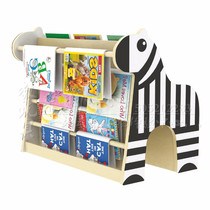 Zebra double-sided bookcase maple wood pattern children multi-purpose solid wood cartoon animal shape bookcase hanging wall bookshelf