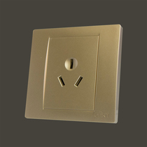 Zhengtai three-hole 16A switch socket NEW7Q86 type light champagne gold high-power air conditioning flapper