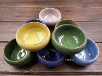 Color personality ice crack glass glaze ceramic bowl beauty tray spa decorative utensils spa dish essential oil dishes