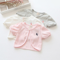 Girls small coat 2023 summer Korean version of the new childrens clothing childrens baby summer short-sleeved shawl wt-6327